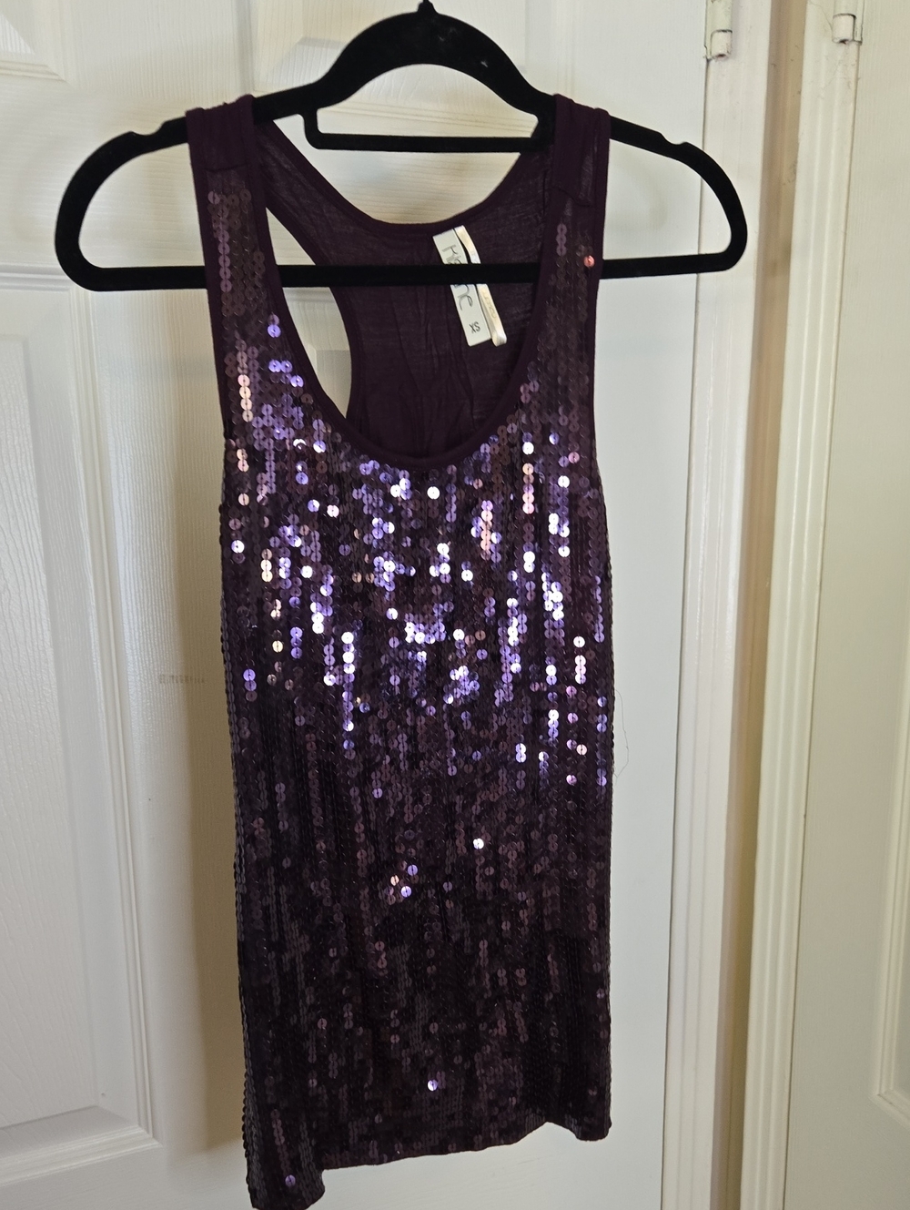 Kische Sheer Scoop Tank in Deep Plum Sequence